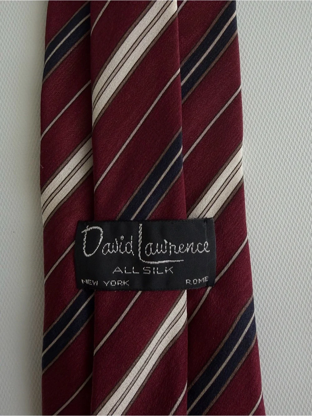 David Lawrence Men’s Burgundy Striped Tie